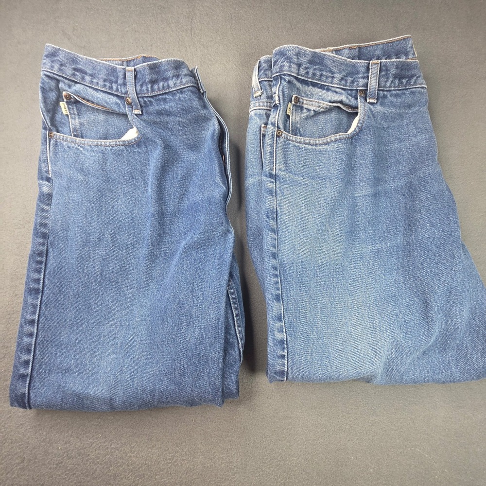 LL Bean Natural Fit Mens Denim Jeans LOT 40x30 Straight Leg 100% Cotton 104731